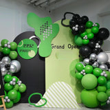 Green Black Gold Balloon Arch Kit, Lime Matte Confetti Garland, Birthday Football Decor