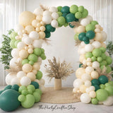 Green White Balloon Arch Kit, Jungle Party Decor, Birthday Baby Shower Garland