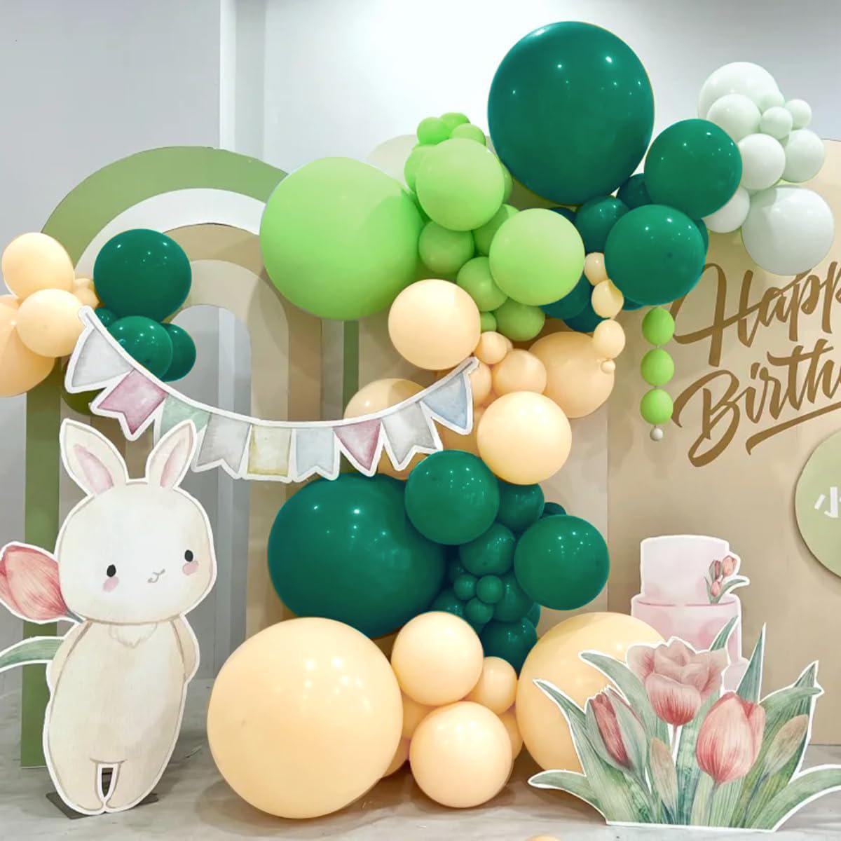 Green White Balloon Arch Kit, Jungle Party Decor, Birthday Baby Shower Garland