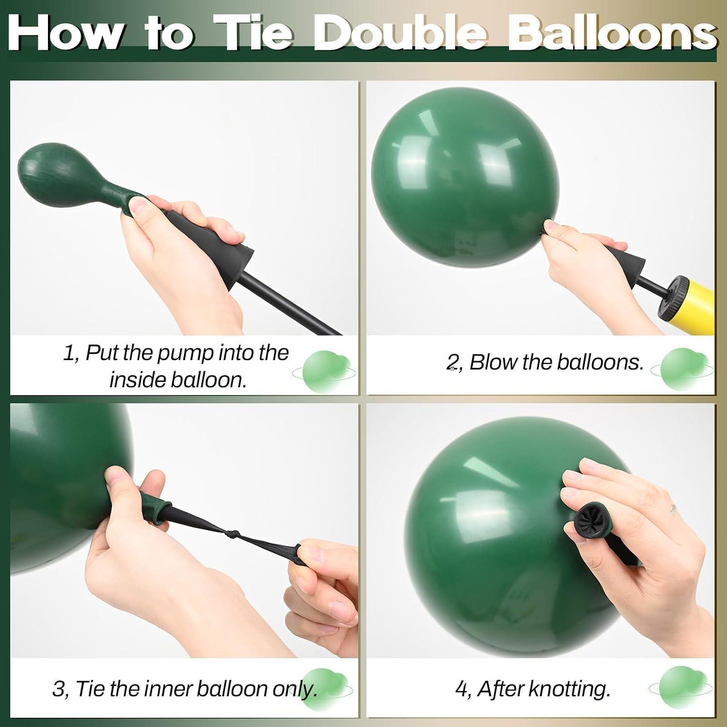 Emerald Green Gold Balloon Arch Kit, Double Stuffed Forest Party Garland