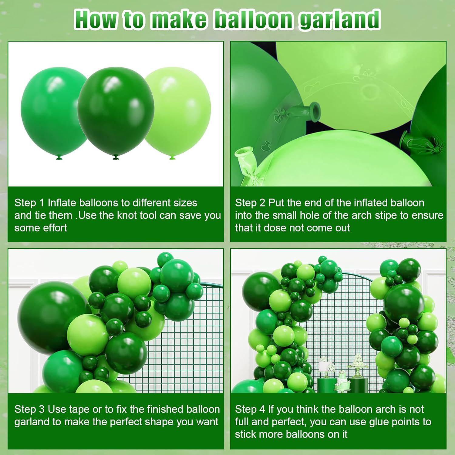 Dark Green Balloon Arch Garland Kit, Jungle Safari Birthday Party Decor