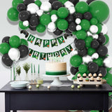 Forest Green Black Silver Balloon Arch Garland Kit, Party Decor