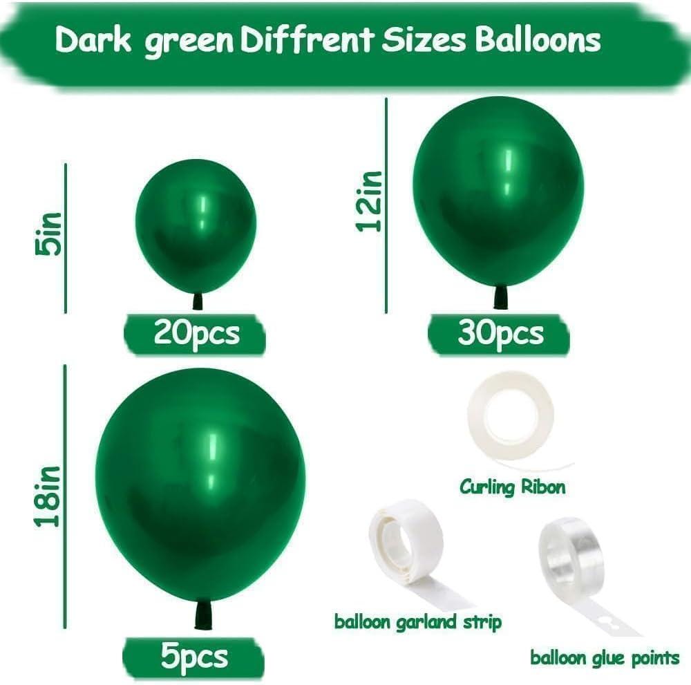 Dark Green Balloon Arch Kit, Double Stuffed Emerald Garland, Jungle Birthday Party Decor