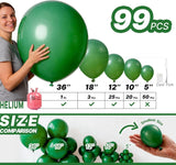 Dark Emerald Green Balloon Arch Kit, Jungle Dinosaur Party Decor, 99 Pieces