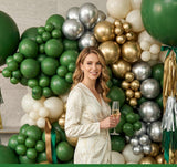 Dark Emerald Green Balloon Arch Kit, Jungle Dinosaur Party Decor, 99 Pieces