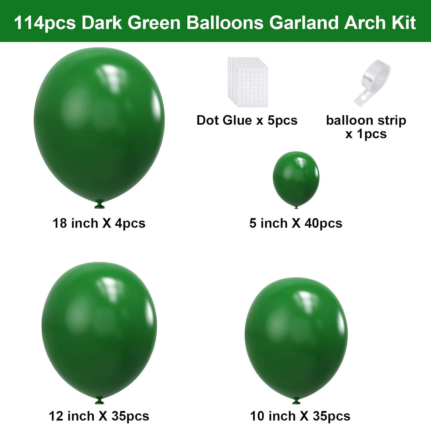 Dark Green Balloon Arch Garland Kit, Jungle Forest Birthday Party Decoration