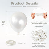 Pearl White Latex Balloons, 12 Inch Pearlescent Party Decoration