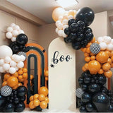 Orange Black Silver Balloon Arch Kit, Confetti Garland, Birthday Party Decoration