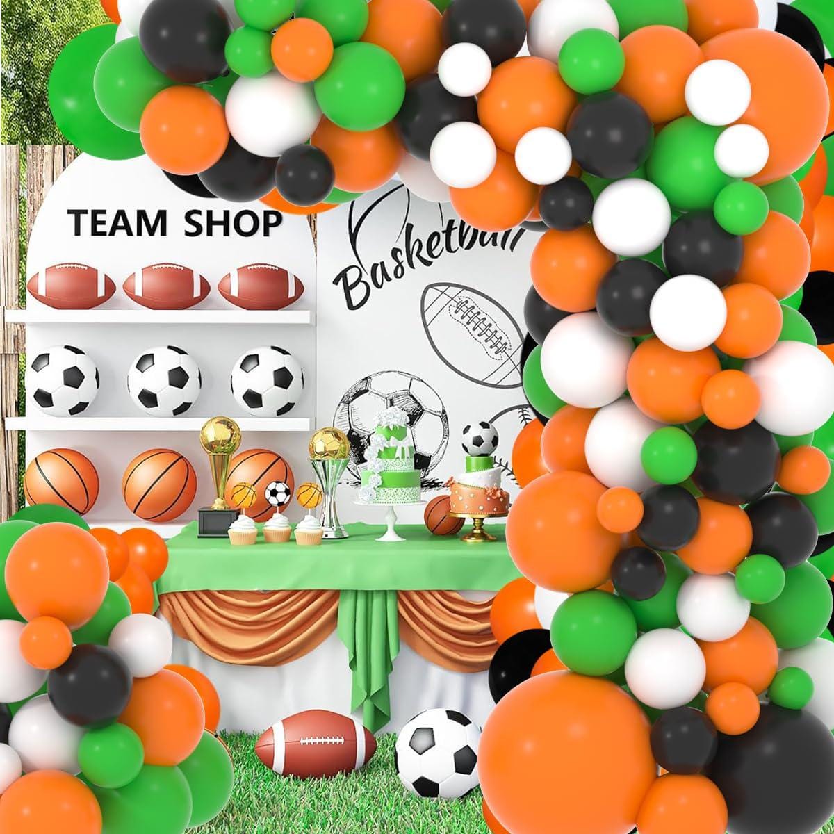 Sports Theme Balloon Arch Garland Kit, Orange Green Black Party Decoration