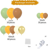 Sage Green Orange Brown Balloon Garland Arch Kit, Woodland Bear Baby Shower Decor