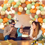 Sage Green Orange Brown Balloon Garland Arch Kit, Woodland Bear Baby Shower Decor