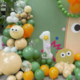 Sage Green Orange Balloon Garland Arch Kit, Pastel Bridal Shower Wedding Decor