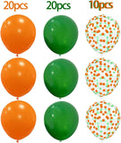 50Pcs Green Orange Balloon Set, Confetti Latex Balloons, Birthday Baby Shower Graduation Party Decoration