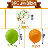 Orange Green Confetti Balloon Set, 12 Inch Latex Party Decor
