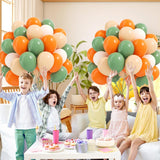 60Pcs Sage Green Orange Balloon Set, Nude White Latex Balloons, Baby Shower Birthday Party Decoration Supplies