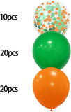 50Pcs Orange Green Confetti Balloon Set, 12 Inch Latex Helium Balloons, Party Decoration Supplies