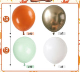 Green Orange White Balloon Arch Garland Kit, Ball Foil Accents, Game Party Decoration