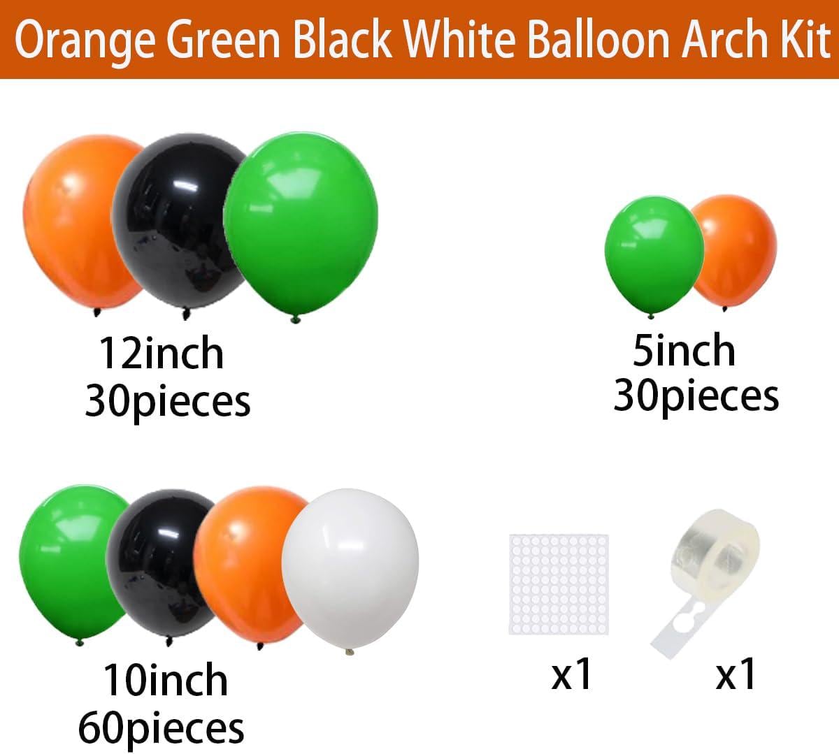 Green Orange Black Balloon Arch Kit, Sports Theme Garland, Game Birthday Party Decor