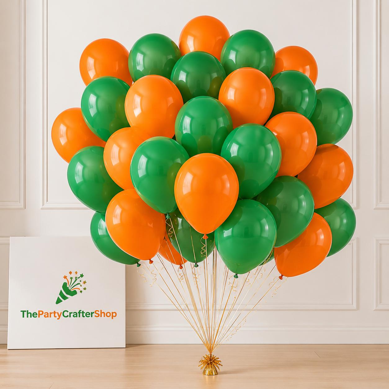 Orange Green Latex Balloons, 12 Inch Party Decor (80 Pcs)
