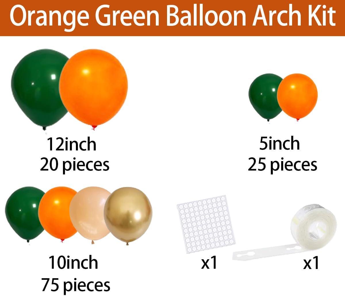 Orange Gold Green Balloon Arch Kit, Metallic Gold Garland, Nude Balloon Baby Shower Wedding Jungle Party Decor