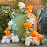 Little Cutie Baby Shower Balloon Arch Kit, Sage Green Orange Garland, Autumn Party Decoration