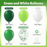 Green Balloon Set, Lime, Dark Green, White Confetti Party Decor