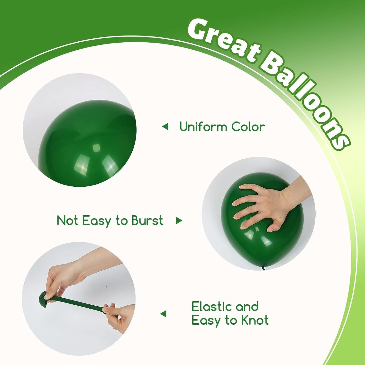 Green Balloon Set, Lime, Dark Green, White Confetti Party Decor