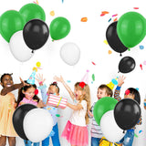 Green Black White Football Latex Balloons, Sports Party Decoration