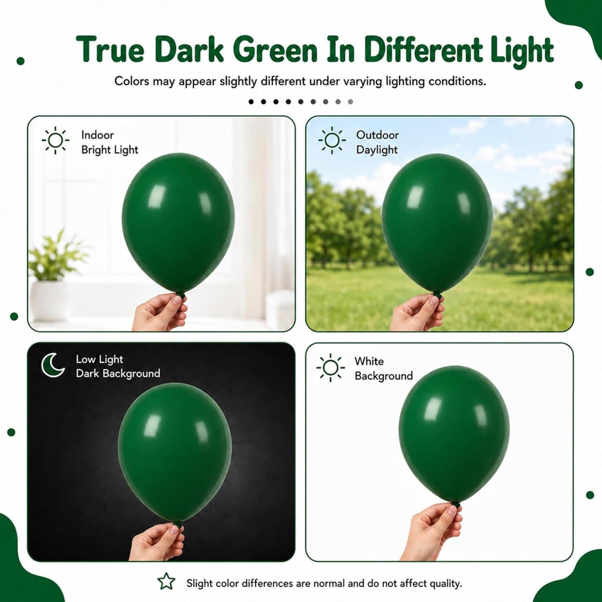 Dark Emerald Latex Balloons, Matte Sage, Hunter Forest, Avocado Green Party Decor