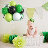 Green Black White Confetti Balloons, Video Game Football Party Decor