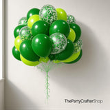 Green Confetti Balloon Set, Dark Light Helium Party Decor