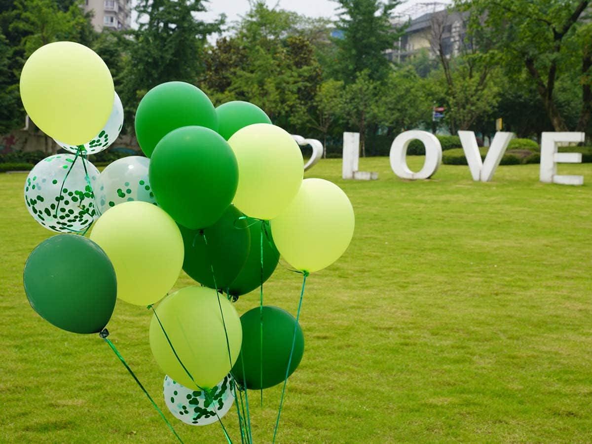 Green Confetti Balloon Set, Dark Light Helium Party Decor