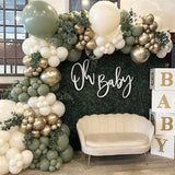 Sage Green Eucalyptus Olive Latex Balloons, Boho Baby Shower Wedding Party Decor