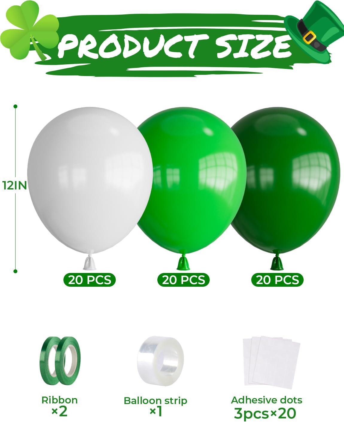 Green White Balloon Set, Dark Latex Balloons, Jungle Safari Party Decor