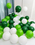 Green White Balloon Set, Dark Latex Balloons, Jungle Safari Party Decor
