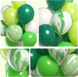 Green Marble Balloon Set, Dinosaur Jungle Party Decoration, Assorted Shades