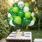 Green White Balloon Set, St Patrick Birthday Jungle Party Decor