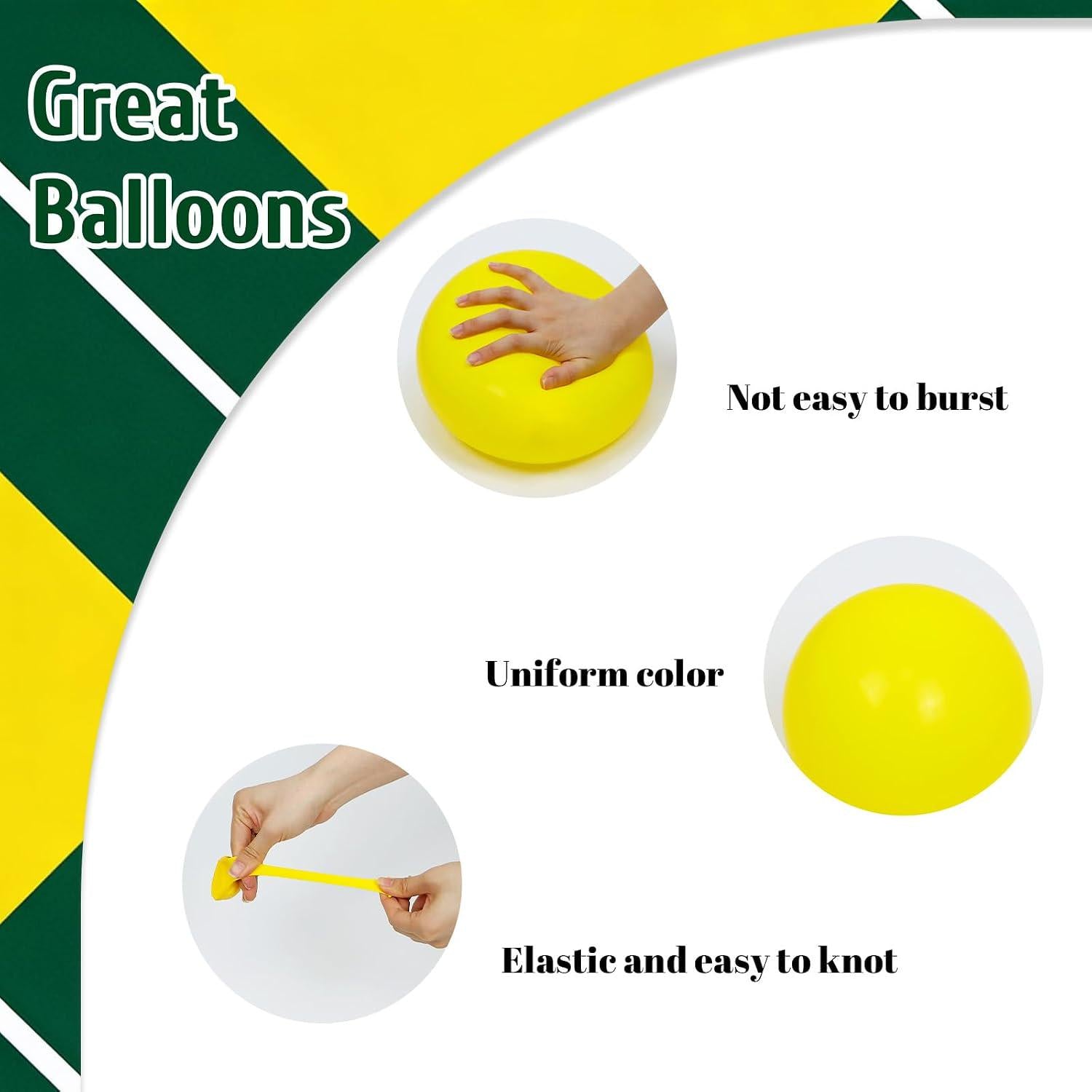 60Pcs Green Yellow Balloon Set, White Confetti Balloons, 12 Inch Birthday Party Decoration Supplies