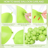 Lime Green Balloon Arch Garland Kit, Dinosaur Jungle Golf Party Decor