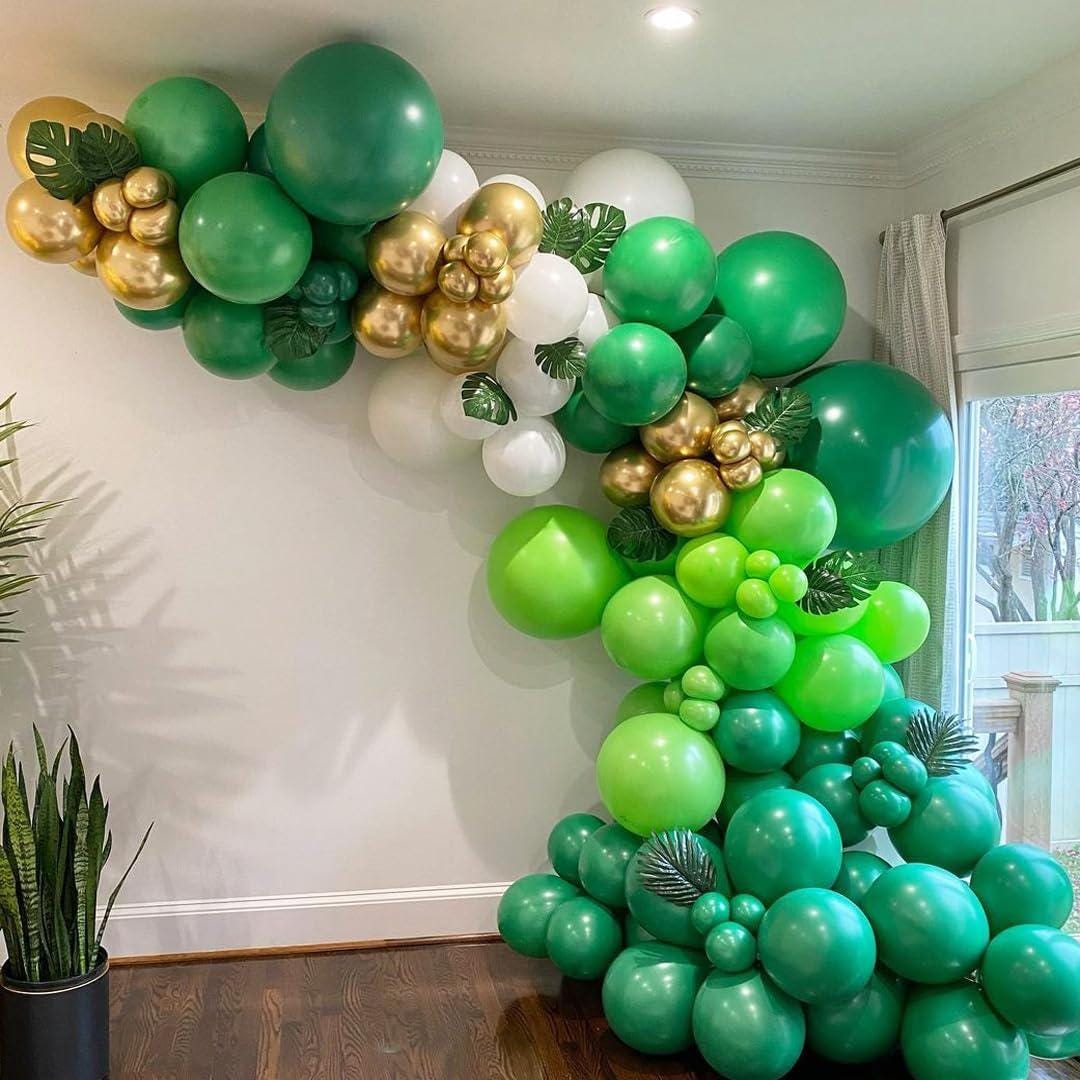 Green Emerald Confetti Balloons, Jungle Safari Birthday Party Decoration