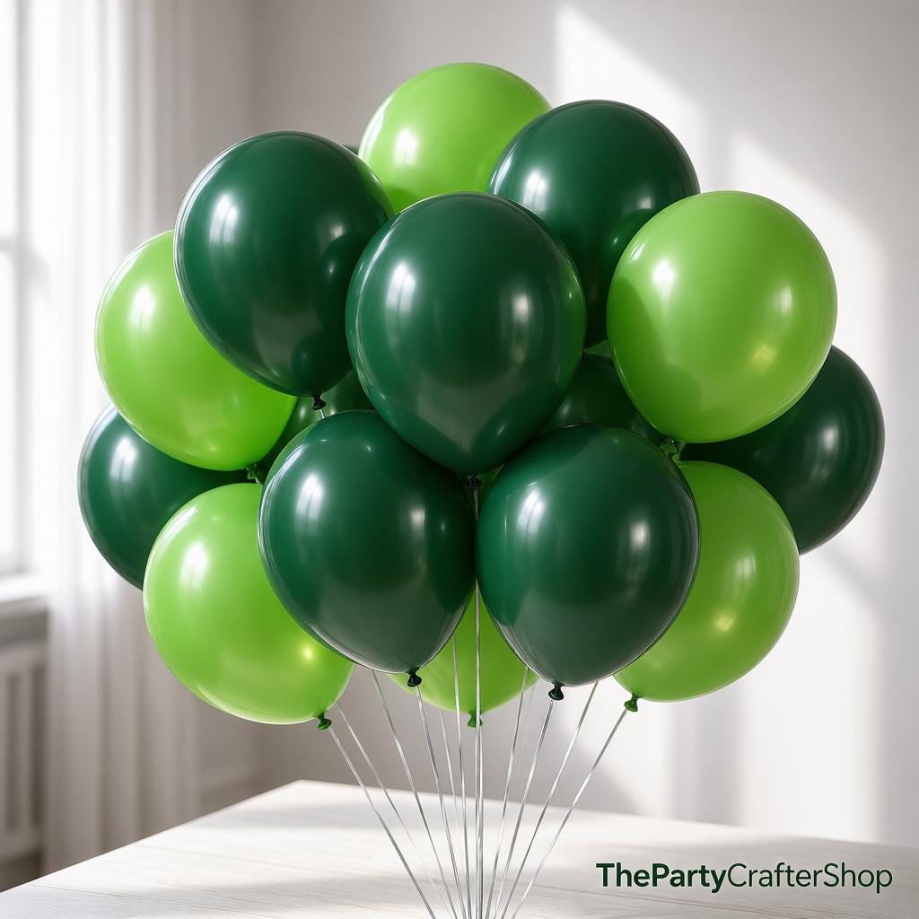 Dark Light Green Latex Balloons, Jungle Safari Party Decoration, Birthday Backdrop