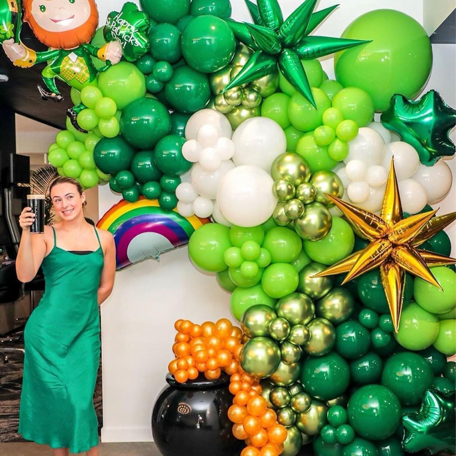 Dark Light Green Latex Balloons, Jungle Safari Party Decoration, Birthday Backdrop