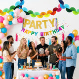 Rainbow Fan Garland | 4 Pack Colorful Paper Chain Banner | Birthday Wedding Shower Party Decorations