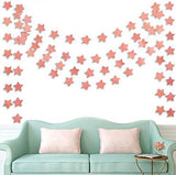 6 Pack Rose Gold Glitter Star Garland | 50ft Paper Bunting Party Decor