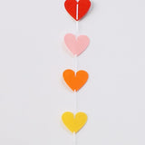 9 Pack Colorful Felt Heart Garland | Rainbow DIY Heart Banner | Wedding Birthday Party Decorations