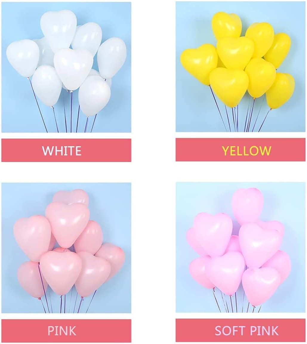 Rainbow Heart Balloons | 10 Inch Colorful Latex Party Decor