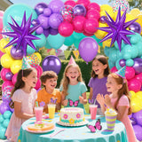 Purple Blue Pink Teal Yellow Balloon Arch Garland Kit | Kids Birthday Party Decor