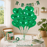 Green Heart Foil Balloons, 18 Inch Love Party Decoration Set