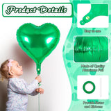 Green Heart Foil Balloons, 18 Inch Love Party Decoration Set