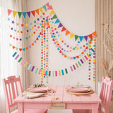 Rainbow Garland Banner | Colorful Pennant Streamers for Parties, Classrooms